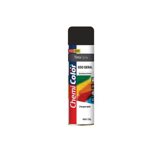 Tinta Spray Chemicolor Uso Geral Preto Fosco 400ml