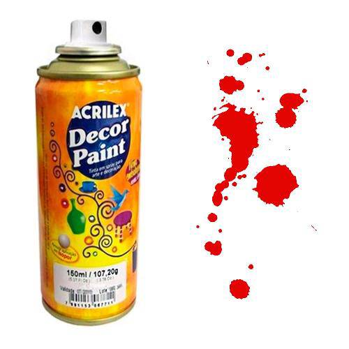 Tinta Spray Decor Paint Acrilex 150 Ml Vermelho - 523
