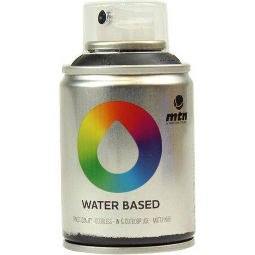 Tinta Spray Montana Colors Mtn Water Based 100 Ml Carbon Black Rv-9011