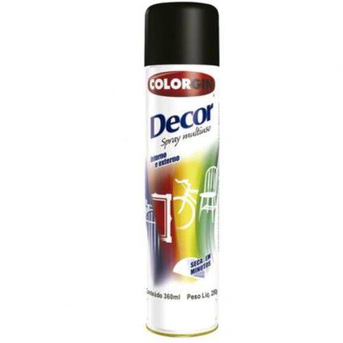 Tinta Spray Preta Fosco Decor 360ml