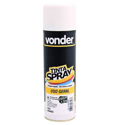 Tinta Spray Uso Geral 200ml Branco - Vonder