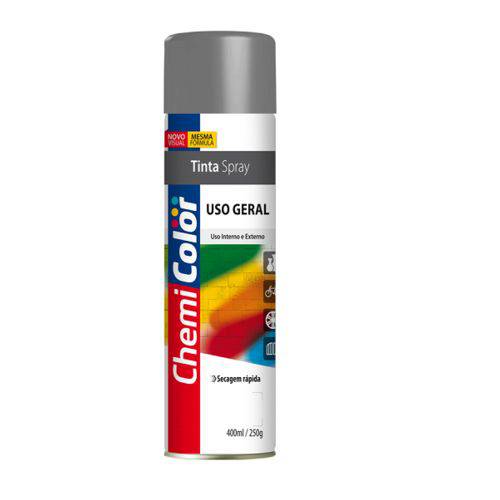 Tinta Spray Uso Geral Fundo Cinza 400ml Chemicolor