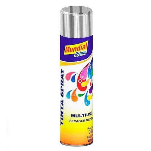 Tinta Spray Uso Geral Mundial Prime Cromado 400ml