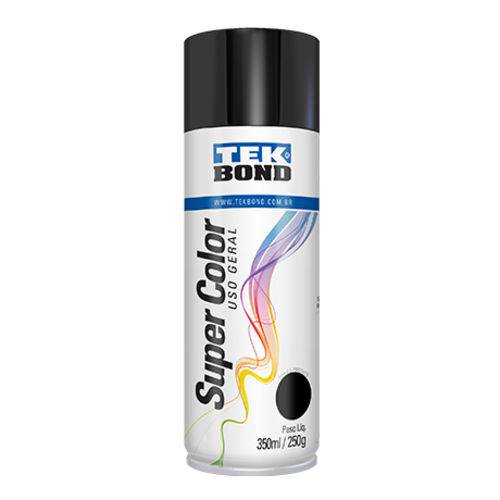 Tinta Spray Uso Geral Preto Brilhante 350ML Tekbond