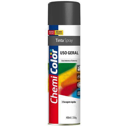 Tinta Spray Uso Geral Preto Brilhante Chemicolor 400 Ml