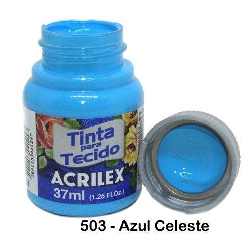 Tinta Tecido Acrilex 37ml - Cor: 503 Azul Celeste