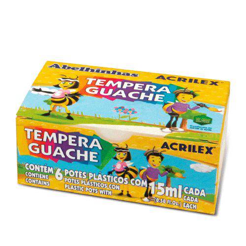 Tinta Tempera Guache Acrilex 15ml 6 Cores