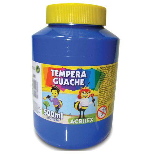 Tinta Tempera Guache Azul 500ml - Acrilex