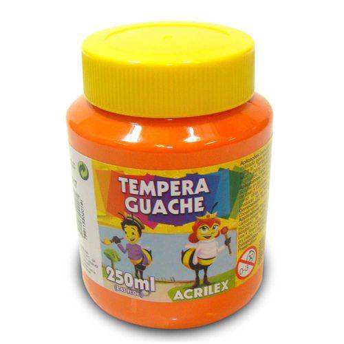Tinta Tempera Guache Laranja 250ml - Acrilex