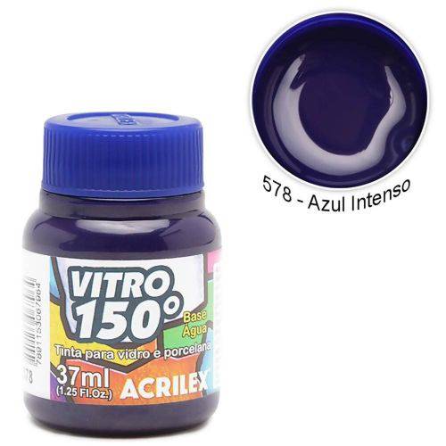 Tinta Vidro 150 - 37ml - Azul Intenso - 578 - Acrilex