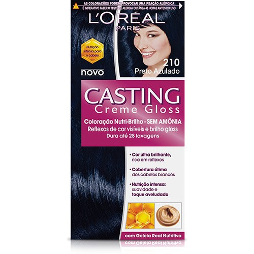 Tintura Casting Gloss L'Oréal Brasil - 210 Preto Azulado