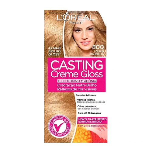 Tintura Creme Casting Creme Gloss L'oréal Louro Baunilha 800 Kit