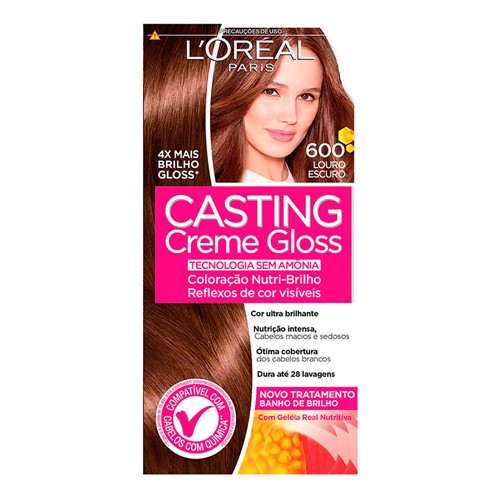 Tintura Creme Casting Creme Gloss L'oréal Louro Escuro 600 Kit