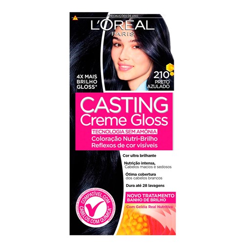 Tintura Creme Casting Creme Gloss L'oréal Preto Azulado 210 + Oferta