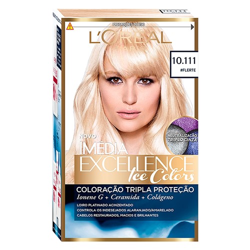 Tintura Creme Imédia Excellence L'oréal Ice Colors #Flerte 10.111 Kit