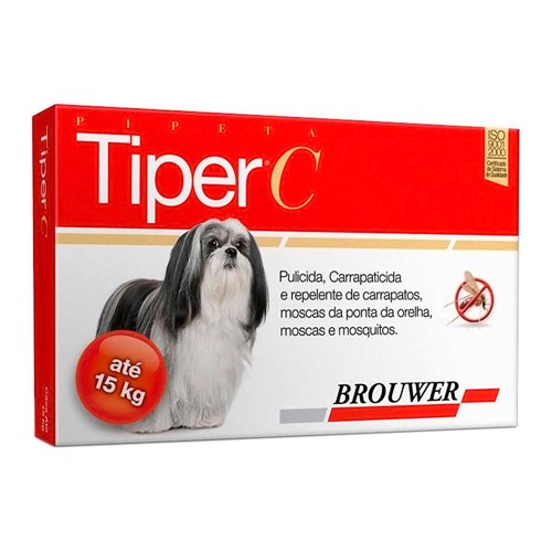Tiper C Brouwer para Cães Até 15kg com 1 Pipeta de 1,2ml