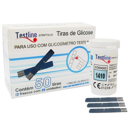 Tiras para Teste de Glicemia Testline 50 Unidades