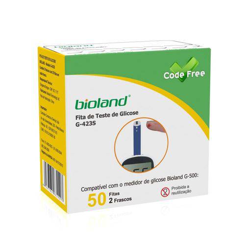 Tiras Reagentes para Medidor de Glicose Bioland G500 com 50 Unidades