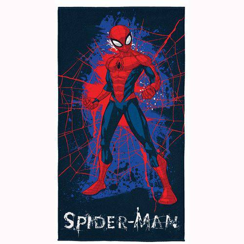 Toalha Aveludada Spider Man 1 Peça Azul-Marinho - Lepper