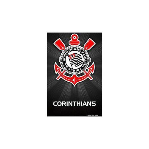 Toalha Corinthians Veludo 62510 - Bouton - Preto
