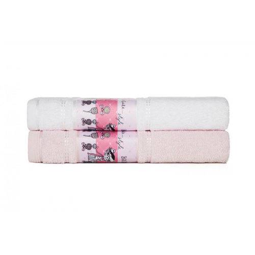 Toalha de Banho - Bonjour Allegra - Cor Rosa Cristal - 67 X 135cm - Karsten