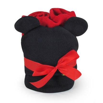 Toalha de Banho com Capuz Mouse Menino - Vermelho e Preto - Arca dos Bichos