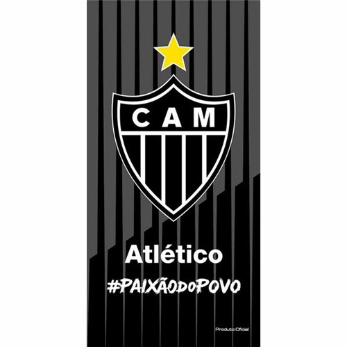 Toalha de Banho de Times de Futebol Aveludada Estampada 70x140cm Buettner Licenciada Brasão Atlético Mineiro 2019