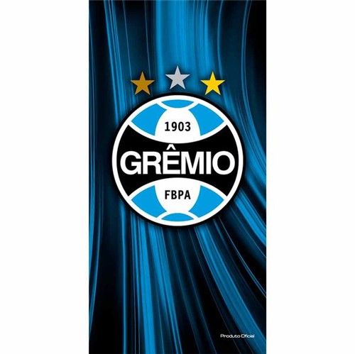 Toalha de Banho de Times de Futebol Aveludada Estampada 70x140cm Buettner Licenciada Brasão Grêmio 2019