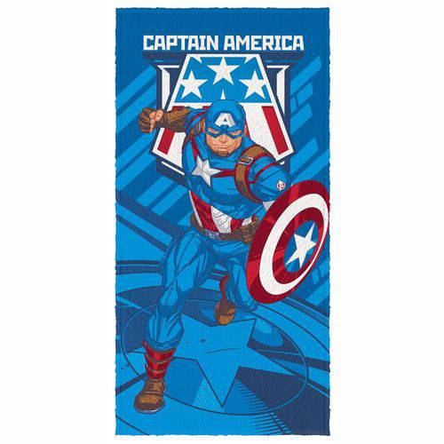 Toalha de Banho Infantil Avengers Capitão América Felpuda