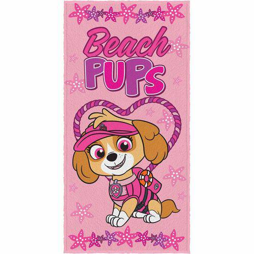 Toalha de Banho Infantil Patrulha Canina Beach Pups Felpuda