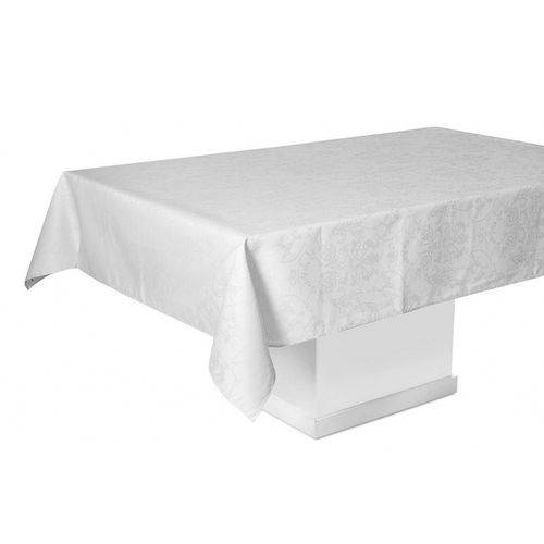 Toalha de Mesa Karsten S.limpa Blanche 160x220cm Branco e Cinza