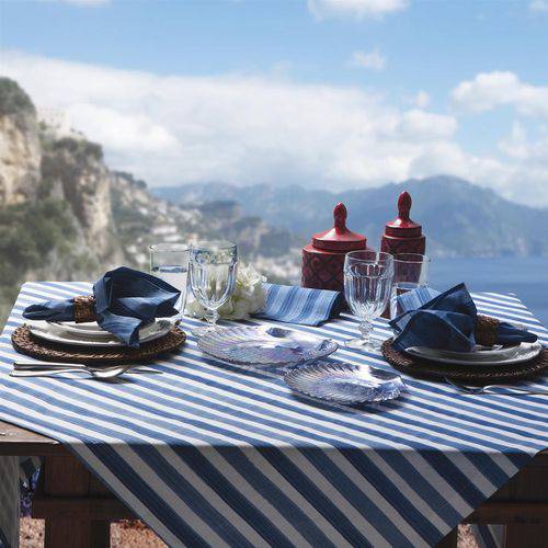 Toalha de Mesa Naturalle Fashion Amalfi 180X220cm Algodão Azul