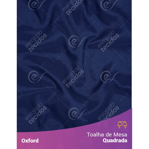 Toalha de Mesa Quadrada em Oxford Azul Marinho 1,40m X 1,40m