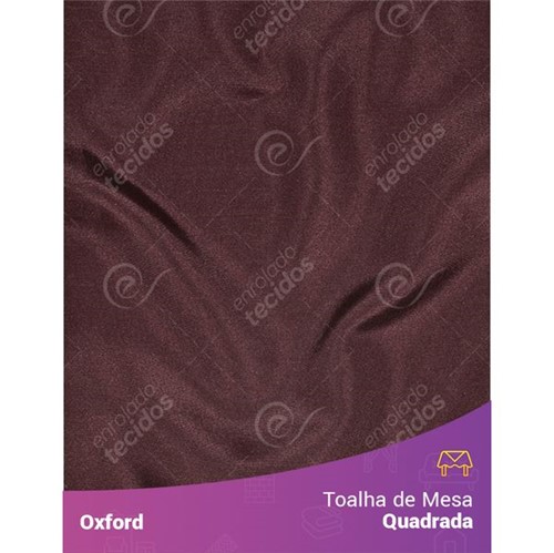 Toalha de Mesa Quadrada em Oxford Marrom Chocolate 1,40m X 1,40m