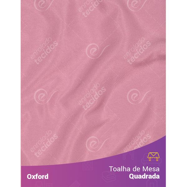 Toalha de Mesa Quadrada em Oxford Rosa Envelhecido Rosé 1,40m X 1,40m