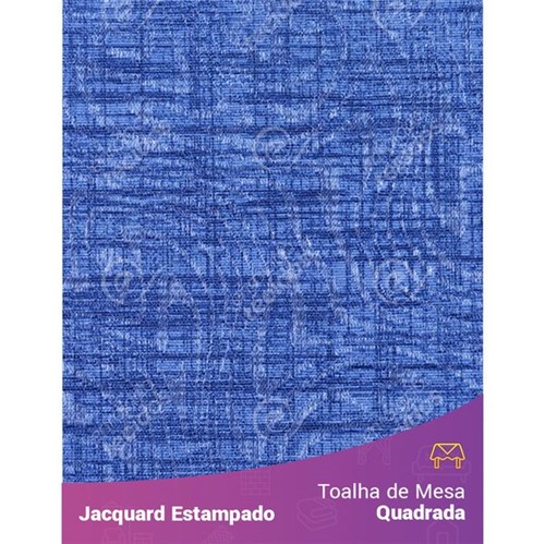 Toalha de Mesa Quadrada em Tecido Jacquard Estampado Liso Azul Marinho 1,40m X 1,40m