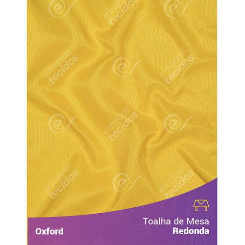 Toalha de Mesa Redonda para Buffet em Oxford Amarelo Ouro
