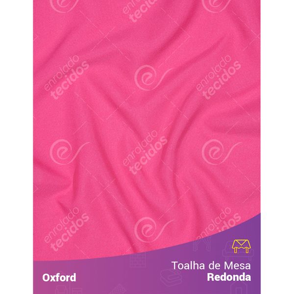 Toalha de Mesa Redonda para Buffet em Oxford Rosa Pink Chiclete 2,80m