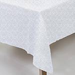 Toalha de Mesa Retangular (160x240cm) Neo Clássico Arabesco Jacquard Branca - Camesa