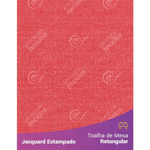 Toalha de Mesa Retangular em Tecido Jacquard Estampado Liso Vermelho Alaranjado 1,40m X 2,10m