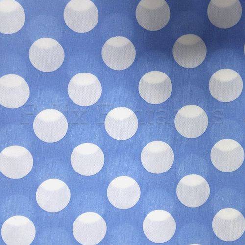 Toalha Estampada Retangular Tnt Poá Azul e Branco 1,40x2,20m