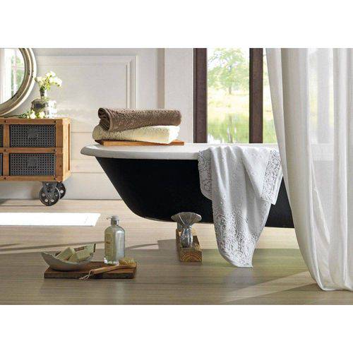 Toalha Karsten Caprice - Banho 70 X 140 Cm/toalha de Banho - Branco/marrom