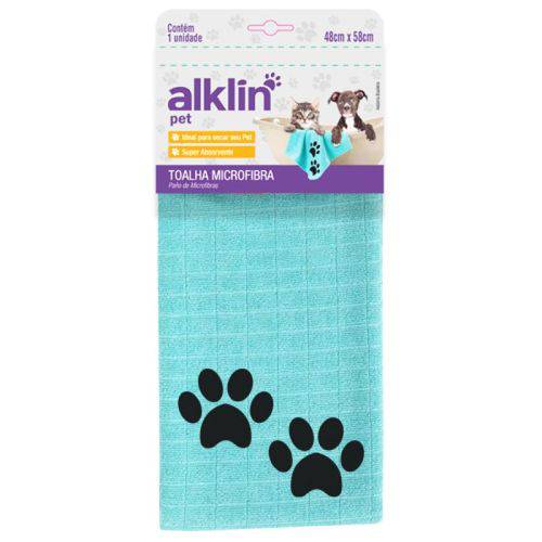 Toalha Microfibra para Cachorro - Alklin Pet 48cm X 58cm