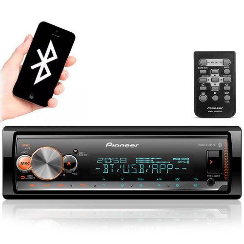 Toca Rádio Pioneer Mp3 X300br Bluetooth Usb Rca Smart Sync com Controle