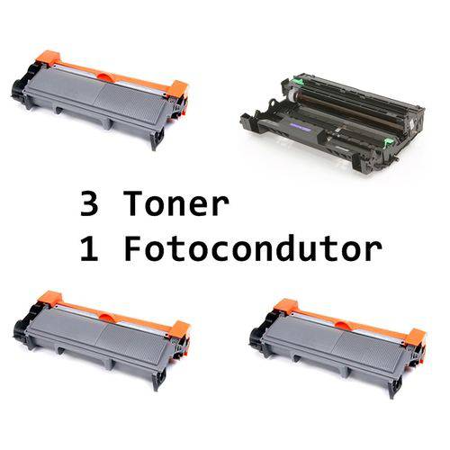 3 Toner 1 Fotocondutor Compatível Brother Tn2340 Tn2370