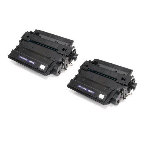 2 Toners CE255X Preto Compatível 100% Novo Impressoras P3015 P3015N P3015D P3015DN P3015X M525