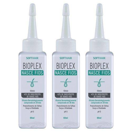 Tônico Bioplex Nasce Fios 60ml Soft Hair - Cxa. C/ 3 Unidades