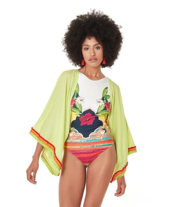 Top Kimono Malha Franja Color - U