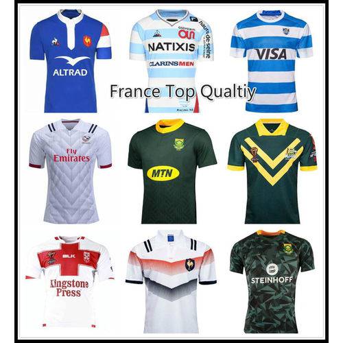 Top Quality 2018 Camisa de Rugby Franca 2017-18 Kiwi Tonga Rugby Jerseys Samoa Kiwis Rugby League Australia Irlanda Africa do Sul Camisas