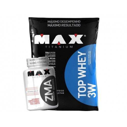 Top Whey Baunilha 1,8Kg + ZMA - Max Titanium